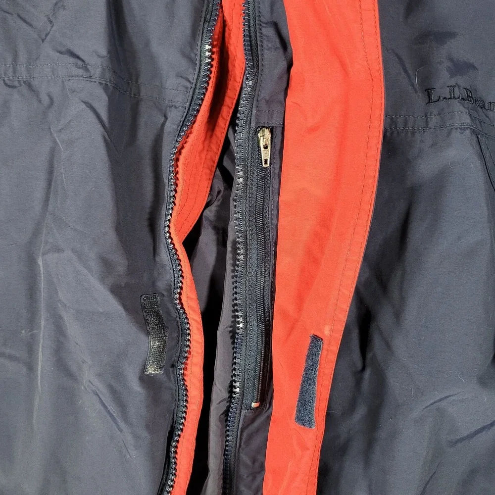 L.L. Bean Men's Large Blue Red Trim 3-in-1 Jacket Extra Zipper for Fleece Lining - Picture 4 of 11